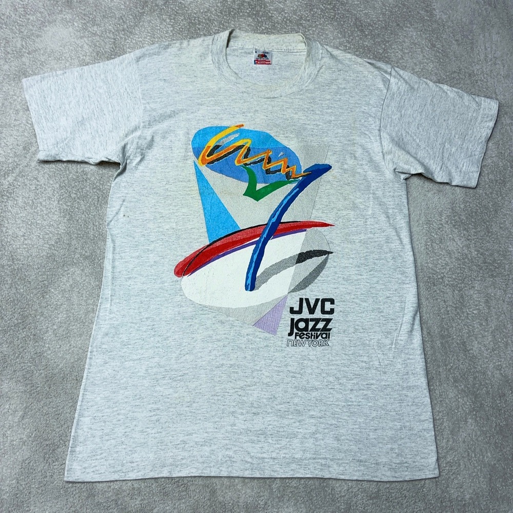 Vintage 90s JVC Jazz Festival New York 1991 T-Shirt Gray Tee Made in USA Mens M